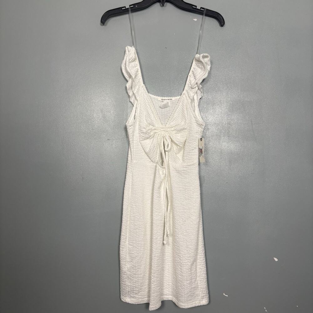 NWT CAUTION TO THE WIND Women’s Mini Festival Dress Neutral White Color Size 6
